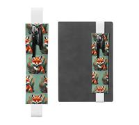Porte-stylo en cuir blanc MJHKXLJ Wilderness Fox Art, bande élastique réglable de 21,1 à 4,6 cm pour cahiers, agendas, journal intime