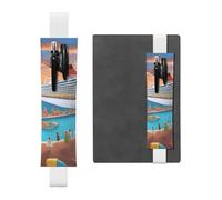 Porte-stylo en cuir blanc pour marque-page YYHWHJDE Pool Party bateau de croisière avec bande élastique réglable de 21,1 à 4,6 cm Convient à la plupart des carnets de notes agendas
