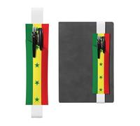 Porte-stylo en cuir blanc signet drapeau WZYWHJ du Sénégal imprimés - Bande élastique en cuir PVC de qualité supérieure pour cahiers, journaux et planificateurs