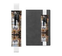 Porte-stylo en cuir blanc signet WZYWHJ Beautiful Pylons in The Distance Prints - Premium PVC Leather Elastic Band Design for Notebooks, Journals and Planners