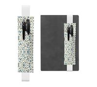 Porte-stylo en cuir blanc WHJSHOP avec bande élastique réglable de 21,1 à 4,6 cm pour ordinateur portable, agenda, journal intime