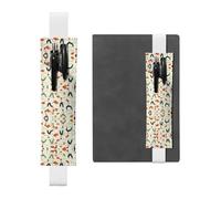 Porte-stylo en cuir blanc WHJSHOP avec bande élastique réglable de 21,1 à 4,6 cm pour ordinateur portable, agenda, journal intime