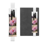 Porte-stylo en cuir blanc WHJSHOP avec bande élastique réglable de 21,1 à 4,6 cm pour ordinateur portable, agenda, journal intime