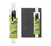 Porte-stylo en cuir blanc WHJSHOP avec bande élastique réglable de 21,1 à 4,6 cm pour ordinateur portable, agenda, journal intime