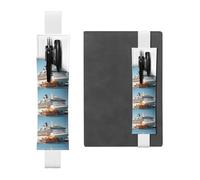 Porte-stylo en cuir blanc WHJSHOP avec bande élastique réglable de 21,1 à 4,6 cm pour ordinateur portable, agenda, journal intime