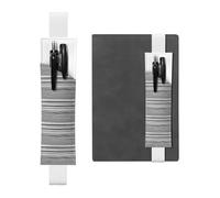 Porte-stylo en cuir blanc WHJSHOP avec bande élastique réglable de 21,1 à 4,6 cm pour ordinateur portable, agenda, journal intime