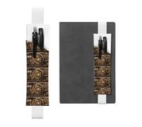 Porte-stylo en cuir blanc WHJSHOP doré avec bande élastique réglable de 21,1 à 4,6 cm pour ordinateur portable, agenda, journal à couverture rigide