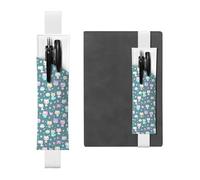 Porte-stylo en cuir blanc WHJSHOP mignon petit renard avec bande élastique réglable de 21,1 à 4,6 cm pour cahiers, agendas, journal intime