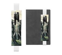 Porte-stylo en cuir blanc WHJSHOP style éléphant avec bande élastique réglable de 21,1 à 4,6 cm pour carnets, agendas, manuels, planificateurs