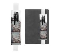 Porte-stylo en cuir blanc WZYWHJ avec imprimé fleurs de prunier en hiver - Bande élastique en cuir PVC de qualité supérieure pour cahiers, journaux et planificateurs