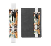 Porte-stylo en cuir blanc WZYWHJ Deer by The River Prints - Bande élastique en cuir PVC de qualité supérieure pour cahiers, journaux et planificateurs