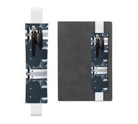 Porte-stylo en cuir blanc WZYWHJ minimaliste silhouette de pingouin - Design élastique en cuir PVC de qualité supérieure pour cahiers, journaux et planificateurs