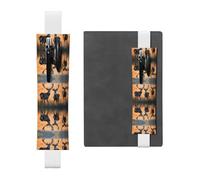 Porte-stylo en cuir blanc WZYWHJ Nature avec imprimé cerfs sauvages - Bande élastique en cuir PVC de qualité supérieure pour cahiers, journaux et planificateurs