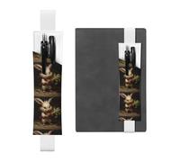 Porte-stylo en cuir blanc WZYWHJ The Little Rabbit tire le radis imprimé - Bande élastique en cuir PVC de qualité supérieure pour cahiers, journaux et planificateurs
