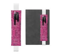 Porte-stylo en cuir blanc WZYWHJ Zèbre Tigre Léopard Rose Imprimé - Bande élastique en cuir PVC de qualité supérieure pour cahiers, journaux et planificateurs