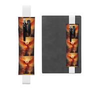 Porte-stylo en cuir blanc YYHWHJDE The Phoenix Reborn in Fire avec bande élastique réglable de 21,1 à 4,6 cm Convient à la plupart des ordinateurs portables agendas