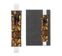 Porte-stylo en cuir GGNKDL doré motif éclats de verre pour journaux, agendas, planificateurs - Sangle réglable