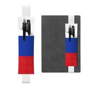 Porte-stylo en cuir imprimé drapeau russe avec bande élastique pour carnets, agendas, planificateurs