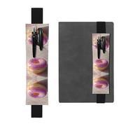 Porte-stylo en cuir LLKGOT Little Pearl Donuts Impression pour journaux, agendas, planificateurs - Pochette à sangle réglable