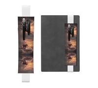 Porte-stylo en cuir marque-page éléphant LLKGOT sur un nuage impression pour journaux, agendas, planificateurs - Pochette à sangle réglable