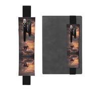 Porte-stylo en cuir marque-page éléphant LLKGOT sur un nuage impression pour journaux, agendas, planificateurs - Pochette à sangle réglable