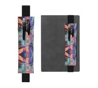 Porte-stylo en cuir marque-page GGNKDL Magnifique motif coloré de lumière et d'ombre pour journaux, agendas, planificateurs - Pochette à sangle réglable