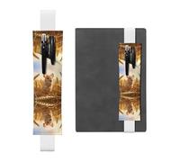 Porte-stylo en cuir marque-page GGNKDL Petite souris dans le champ de blé pour journaux, agendas, planificateurs - Pochette à sangle réglable