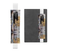 Porte-stylo en cuir marque-page GGNKDL Sycomore Trees on The Street Motif pour journaux, agendas, planificateurs - Sangle réglable