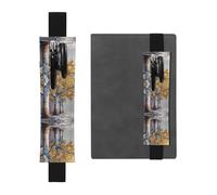 Porte-stylo en cuir marque-page GGNKDL Sycomore Trees on The Street Motif pour journaux, agendas, planificateurs - Sangle réglable