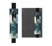 Porte-stylo en cuir marque-page LLKGOT baleine sous le château impression pour journaux, agendas, planificateurs - Pochette à sangle réglable