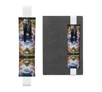 Porte-stylo en cuir marque-page LLKGOT Little World Under The Rainbow Printing pour journaux, agendas, planificateurs - Pochette à sangle réglable