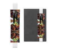 Porte-stylo en cuir marque-page LLKGOT tentant avec impression de porc braisé pour journaux, agendas, planificateurs - Pochette à sangle réglable