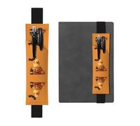 Porte-stylo en cuir marque-page LLKGOT The Joy of Pumpkin and Duck Printing pour journaux, agendas, planificateurs - Pochette à sangle réglable