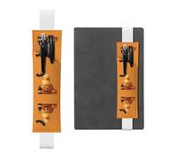 Porte-stylo en cuir marque-page LLKGOT The Joy of Pumpkin and Duck Printing pour journaux, agendas, planificateurs - Pochette à sangle réglable