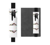 Porte-stylo en cuir marque-page RRKDOY Art Ruban Hill imprimé pour journaux, agendas, planificateurs - Sangle réglable