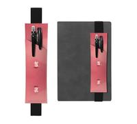 Porte-stylo en cuir marque-page RRKDOY mignon petite souris imprimé pour journaux, agendas, planificateurs - Sangle réglable