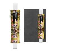 Porte-stylo en cuir marque-page RRKDOY mignon souris imprimé pour journaux, agendas, planificateurs - Sangle réglable