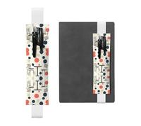 Porte-stylo en cuir marque-page RRKDOY The Beauty of Circles imprimé pour journaux, agendas, planificateurs - Pochette à sangle réglable