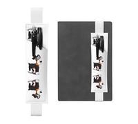 Porte-stylo en cuir marque-page RRKDOY Toy Dog imprimé pour journaux, agendas, planificateurs - Sangle réglable