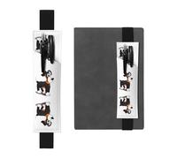 Porte-stylo en cuir marque-page RRKDOY Toy Dog imprimé pour journaux, agendas, planificateurs - Sangle réglable