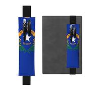 Porte-stylo en cuir noir avec bande élastique réglable de 21,1 à 4,6 cm - Motif drapeau de l'État du Nevada - Pour ordinateur portable, agenda, journal intime