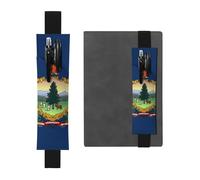 Porte-stylo en cuir noir avec bande élastique réglable de 21,1 à 4,6 cm - Motif drapeau de l'État du Vermont - Pour ordinateur portable, agenda, journal intime