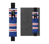 Porte-stylo en cuir noir avec bande élastique réglable de 21,1 à 4,6 cm - Motif drapeau YYHWHJDE du Cap-Vert - Convient à la plupart des carnets et agendas