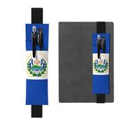 Porte-stylo en cuir noir avec bande élastique réglable de 21,1 à 4,6 cm Motif YYHHAOFA El Salvador pour carnets, agendas, manuels, planificateurs