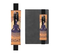 Porte-stylo en cuir noir avec bande élastique réglable pour YYHWHJDE Yoga méditation 21,1-4,6 cm Convient à la plupart des ordinateurs portables agendas