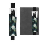 Porte-stylo en cuir noir avec inscription « WZYWHJ Shipwreck at The Bottom of The Lake » - Bande élastique en cuir PVC de qualité supérieure pour cahiers, journaux et planificateurs