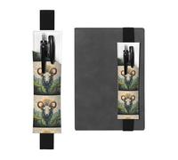 Porte-stylo en cuir noir avec inscription « WZYWHJ The Leader of The Valley » - Bande élastique en cuir PVC de qualité supérieure pour cahiers, journaux et planificateurs