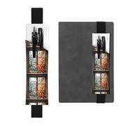 Porte-stylo en cuir noir avec inscription « WZYWHJ Thousand Paper Cranes on The Window » - Bande élastique en cuir PVC de qualité supérieure pour cahiers, journaux et planificateurs