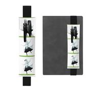 Porte-stylo en cuir noir avec inscription « YYHWHJDE A Ghost wearing a Bow is Dancing Prints » Bande élastique réglable de 21,1 à 4,6 cm pour cahiers, agendas, manuels et planificateurs