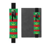Porte-stylo en cuir noir avec motif drapeau WZYWHJ de la Mauritanie - Bande élastique en cuir PVC de qualité supérieure pour cahiers, journaux et agendas